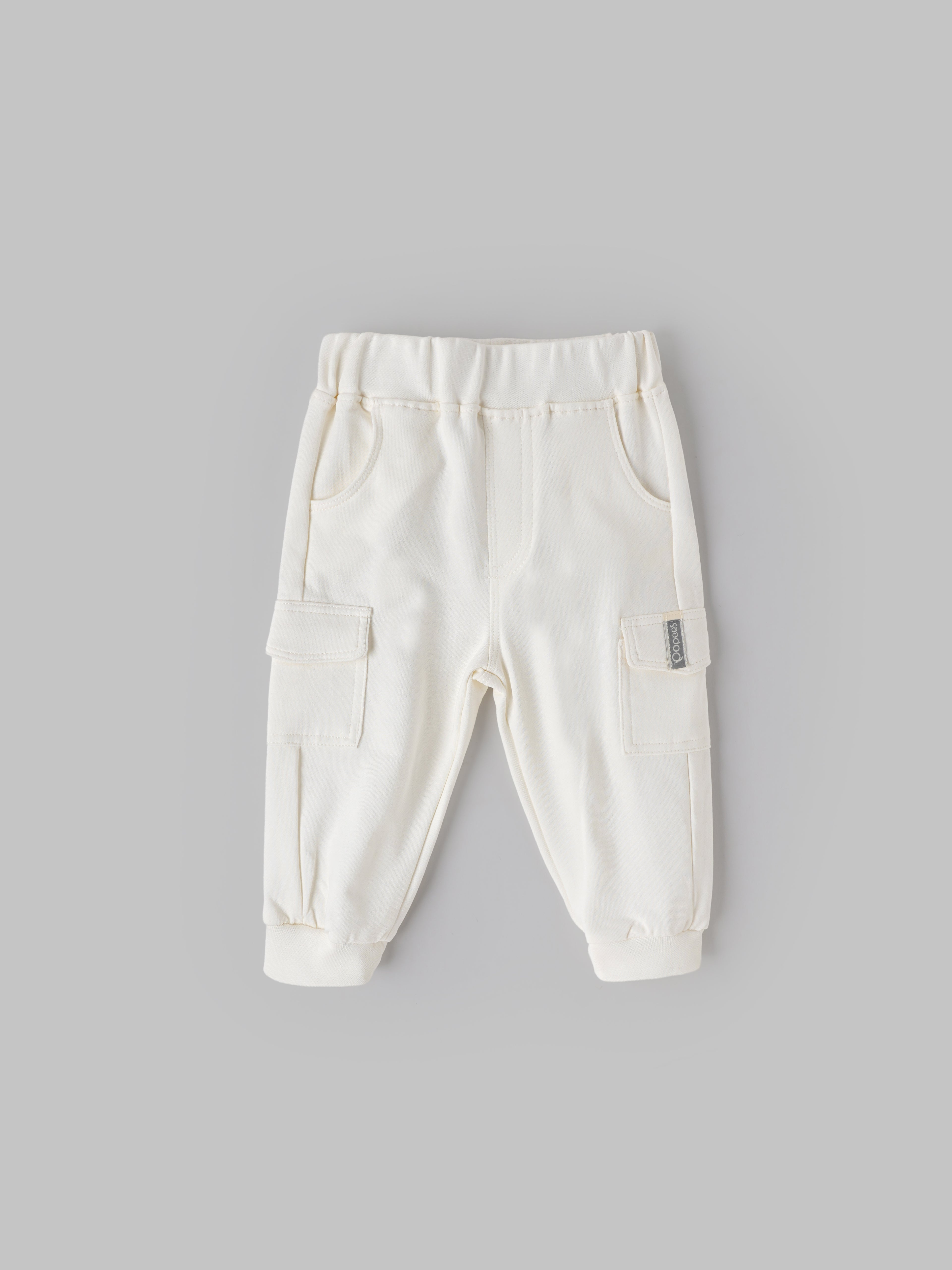 Popees Baby Boys Snow White Co-Ord Set | Striped Top & Jogger Pant | 3-24 Months