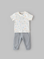 Popees Baby Boys Cotton T-Shirt and Pant Set | Printed Half Sleeve Tee with Jogger Pants |  3-24 Months