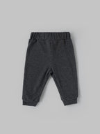 Popees Baby Boys Grey Full Sleeve T-Shirt & Dark Grey Jogger Pants Set with Shoulder Snap Closure| 3–24 Months