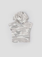 Popees Baby Boys Cap Sleeves Cotton Hooded Top & Shorts Set| Grey| 3-24 Months