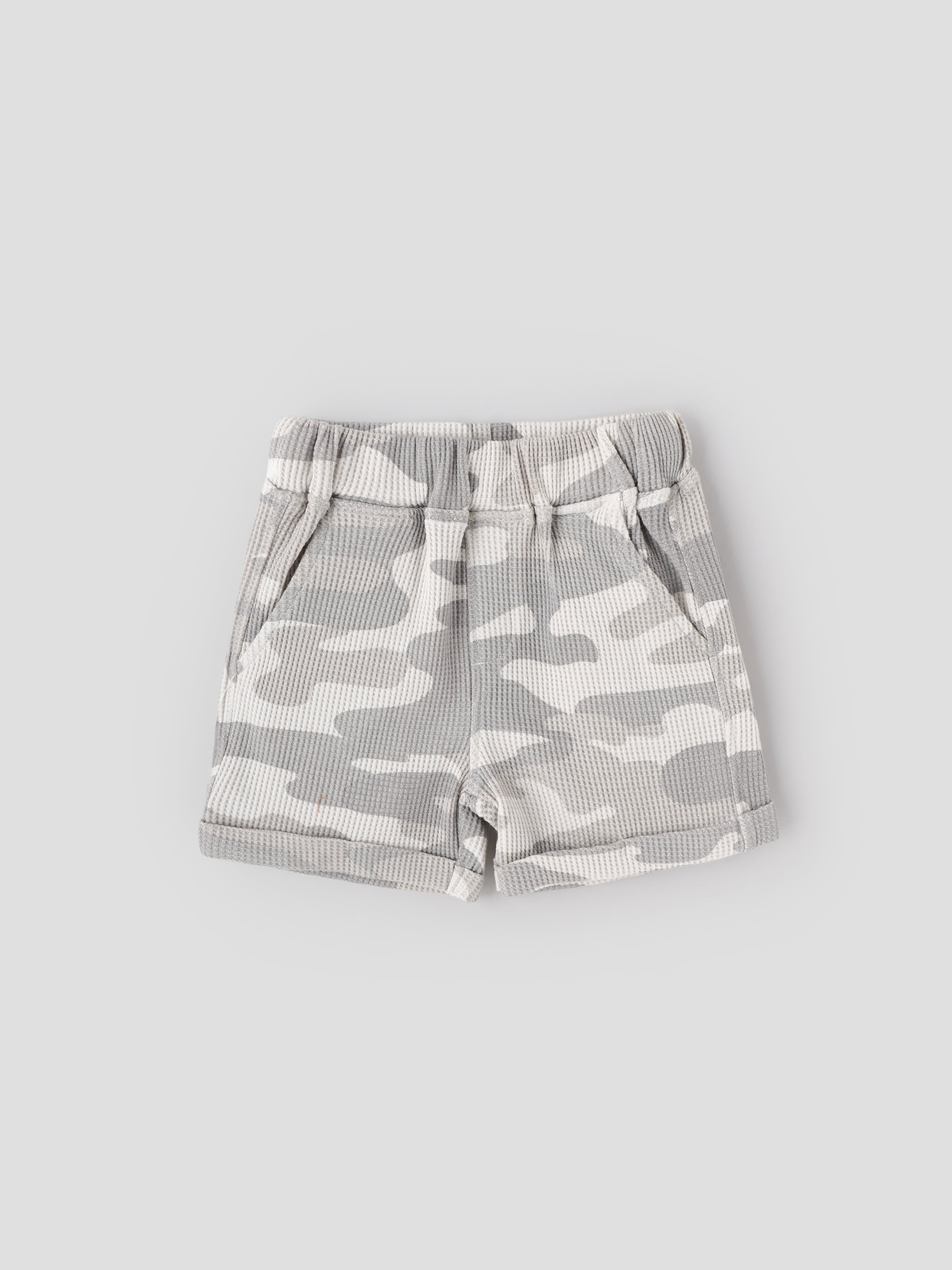 Popees Baby Boys Cap Sleeves Cotton Hooded Top & Shorts Set| Grey| 3-24 Months