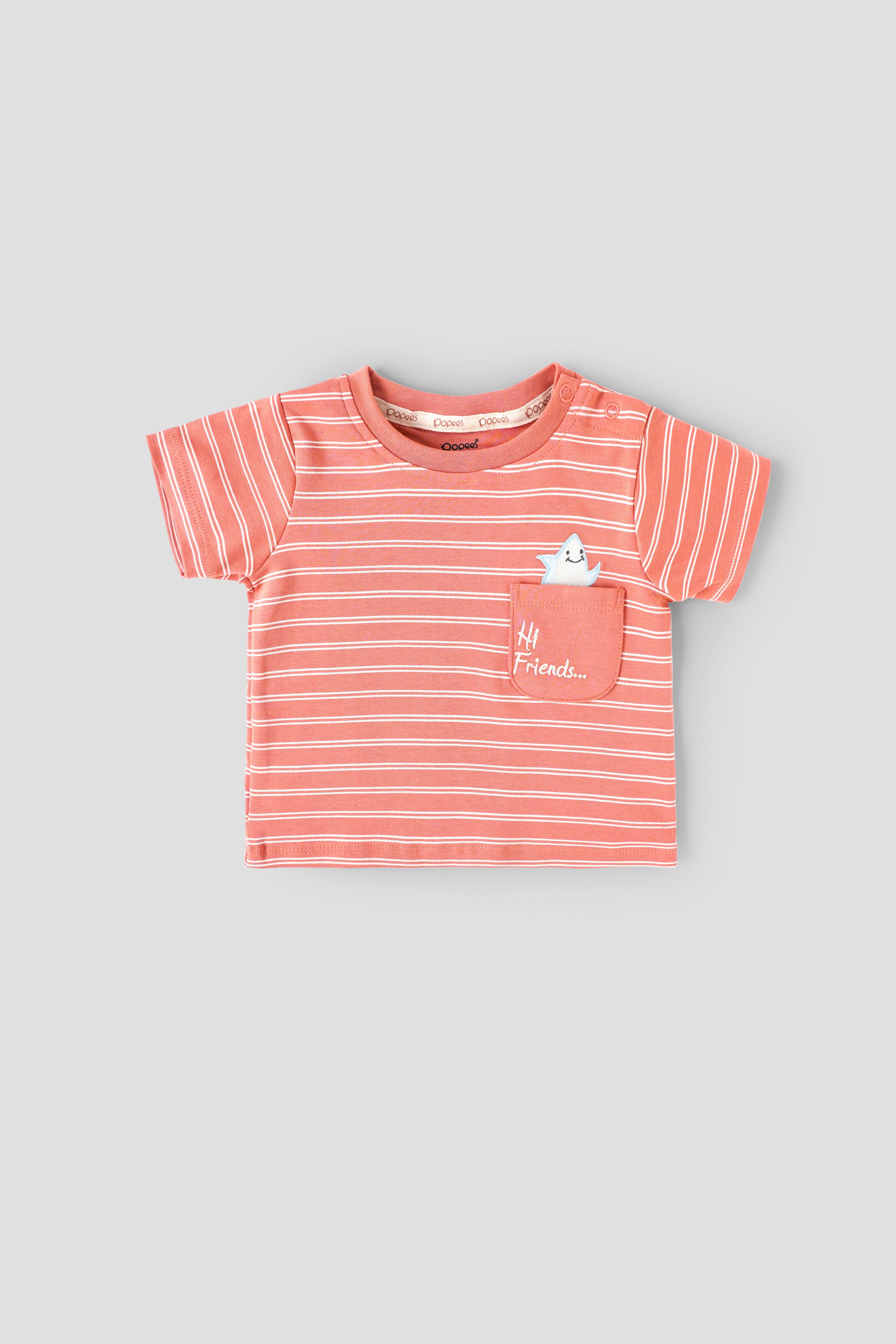Popees Baby Boys Cotton Summer T-Shirt & Shorts Co-ord Set| 3-36 Months