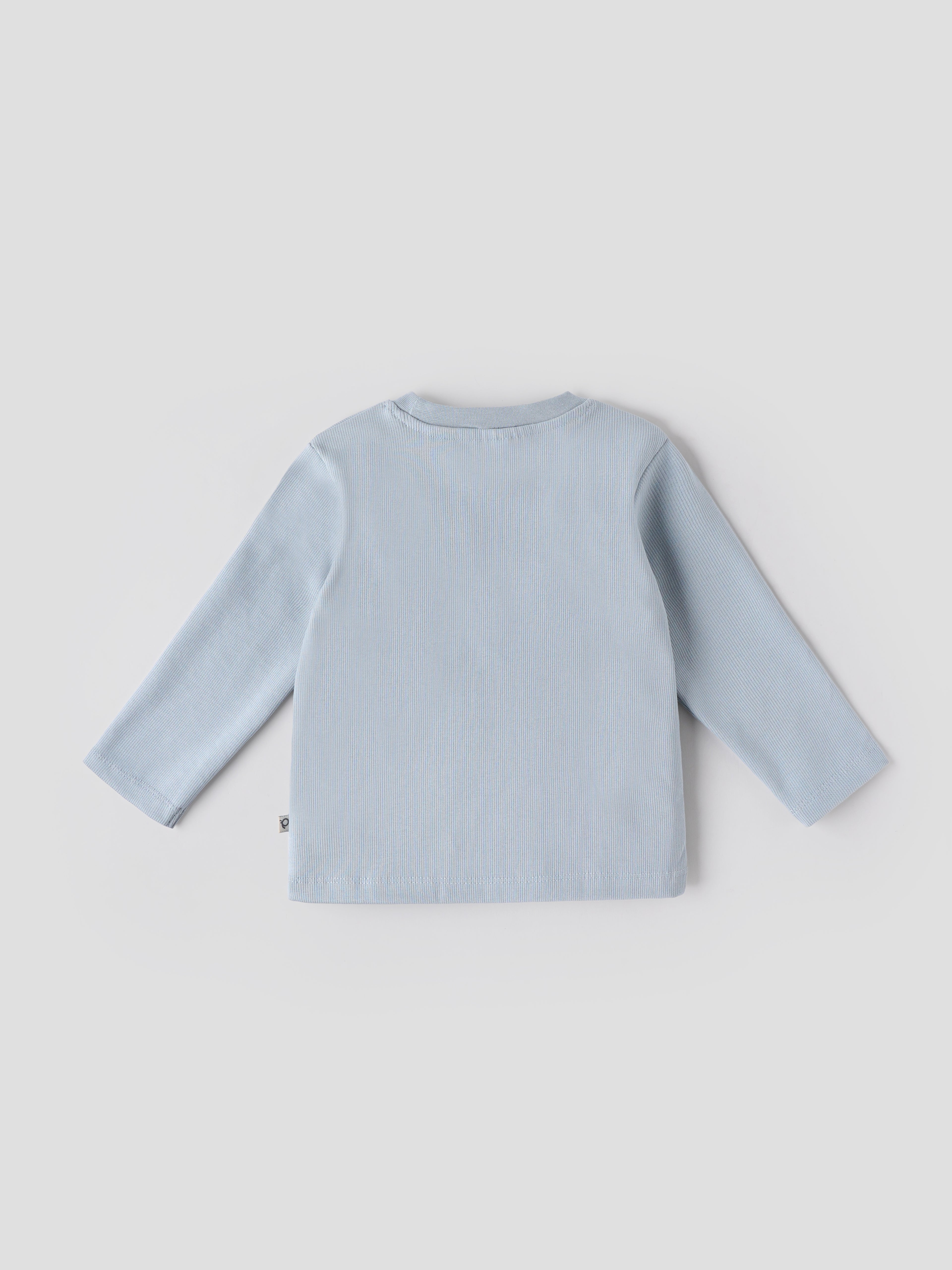 Popees Baby Boys Cotton Full Sleeve T-Shirt | Pearl Blue Game Over Print | 3-24 Months