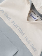 Popees Baby Boy Hooded Sweatshirt| Blue & Cream| 3-24 Months