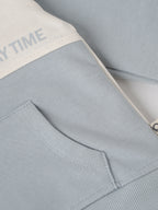 Popees Baby Boy Hooded Sweatshirt| Blue & Cream| 3-24 Months