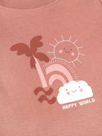 Popees Baby Boys Printed T-Shirt | Cameo Brown | 3-24 Months