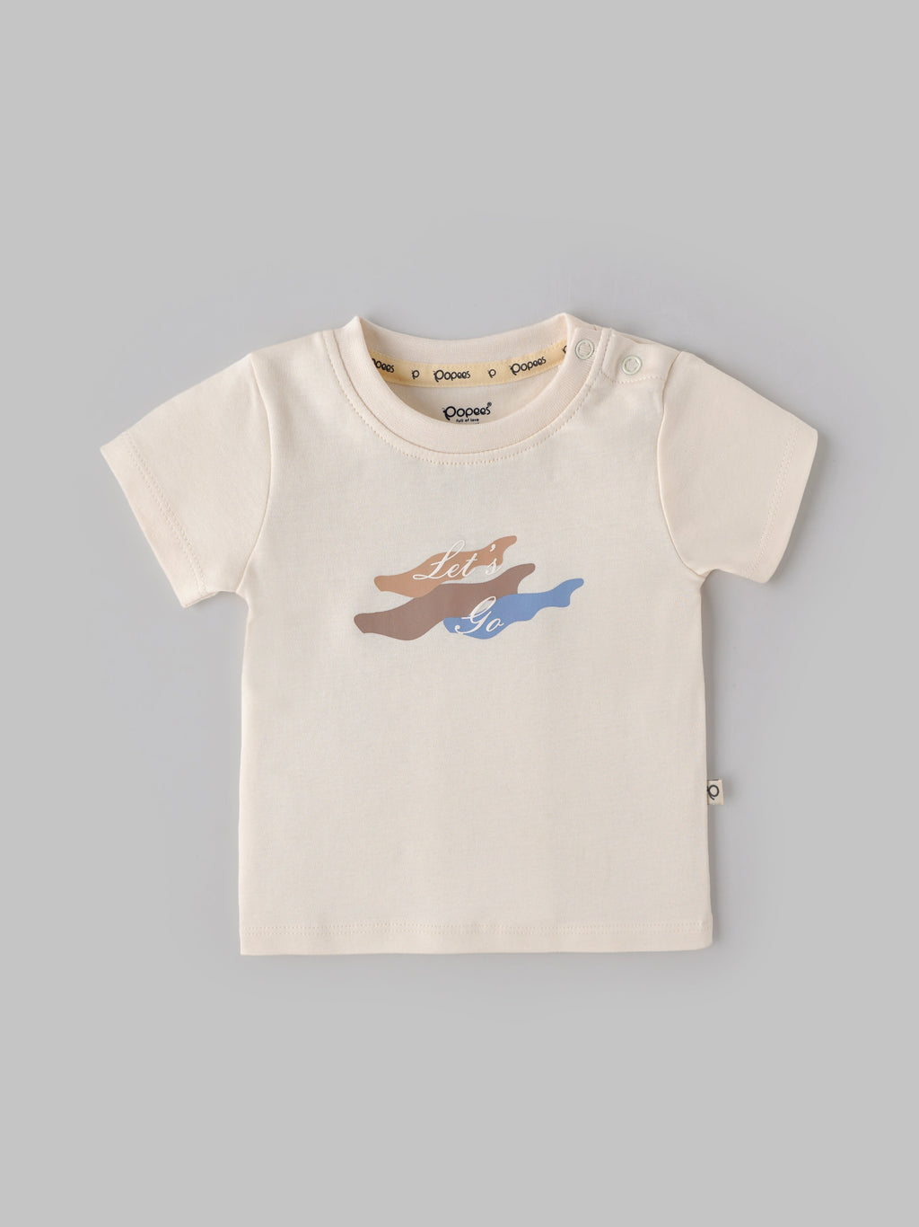 Popees Baby Boy Cotton Graphic T-Shirt “Let’s Go” Soft Breathable Tee (3M–36M)