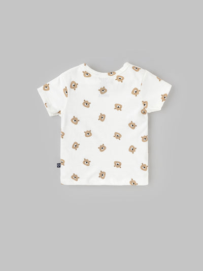 Popees Soft & Stylish Cotton T-Shirt with All-Over Bear Print(3–24 Months)for Baby Boys