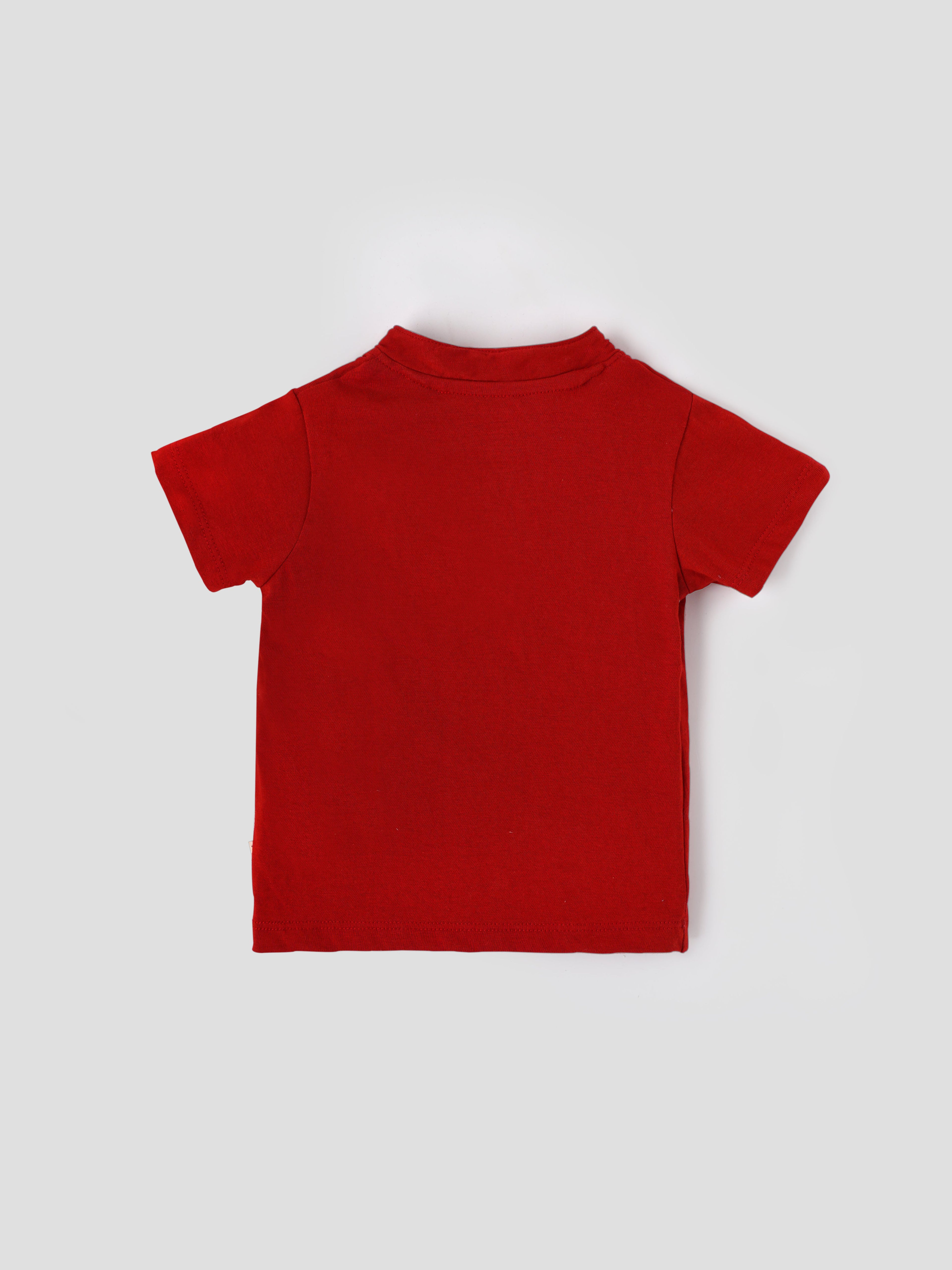 Popees Baby Boys Cotton Henley T-Shirt| Red| 3-24 Months