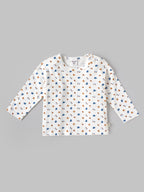 Popees Baby Boys Bamboo Cotton Printed T-Shirt | Soft & Breathable Full Sleeve Round Neck Tee | White Everyday Wear Top (3–24 Months)