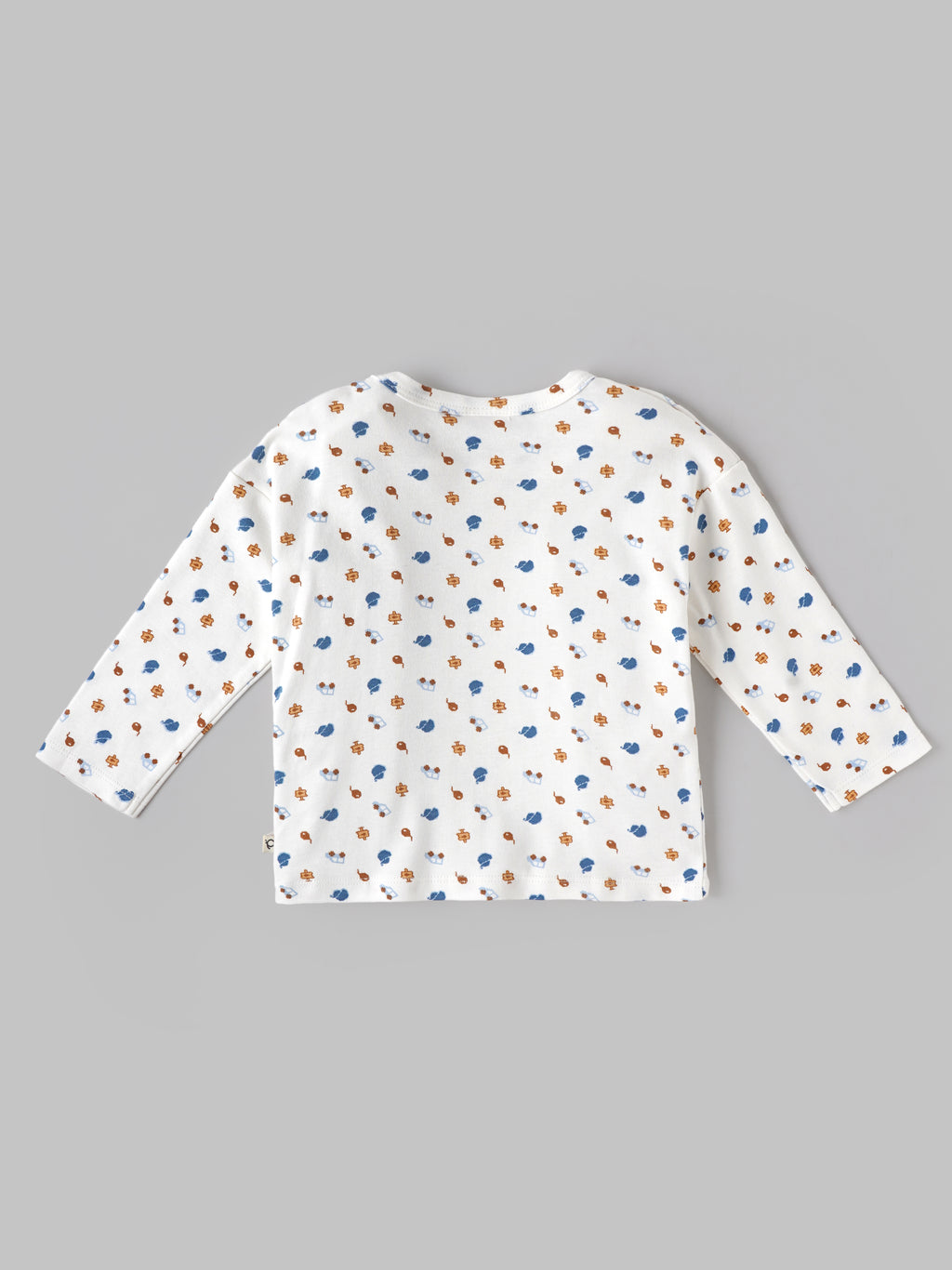 Popees Baby Boys Bamboo Cotton Printed T-Shirt | Soft & Breathable Full Sleeve Round Neck Tee | White Everyday Wear Top (3–24 Months)