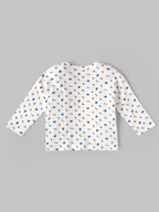 Popees Baby Boys Bamboo Cotton Printed T-Shirt | Soft & Breathable Full Sleeve Round Neck Tee | White Everyday Wear Top (3–24 Months)