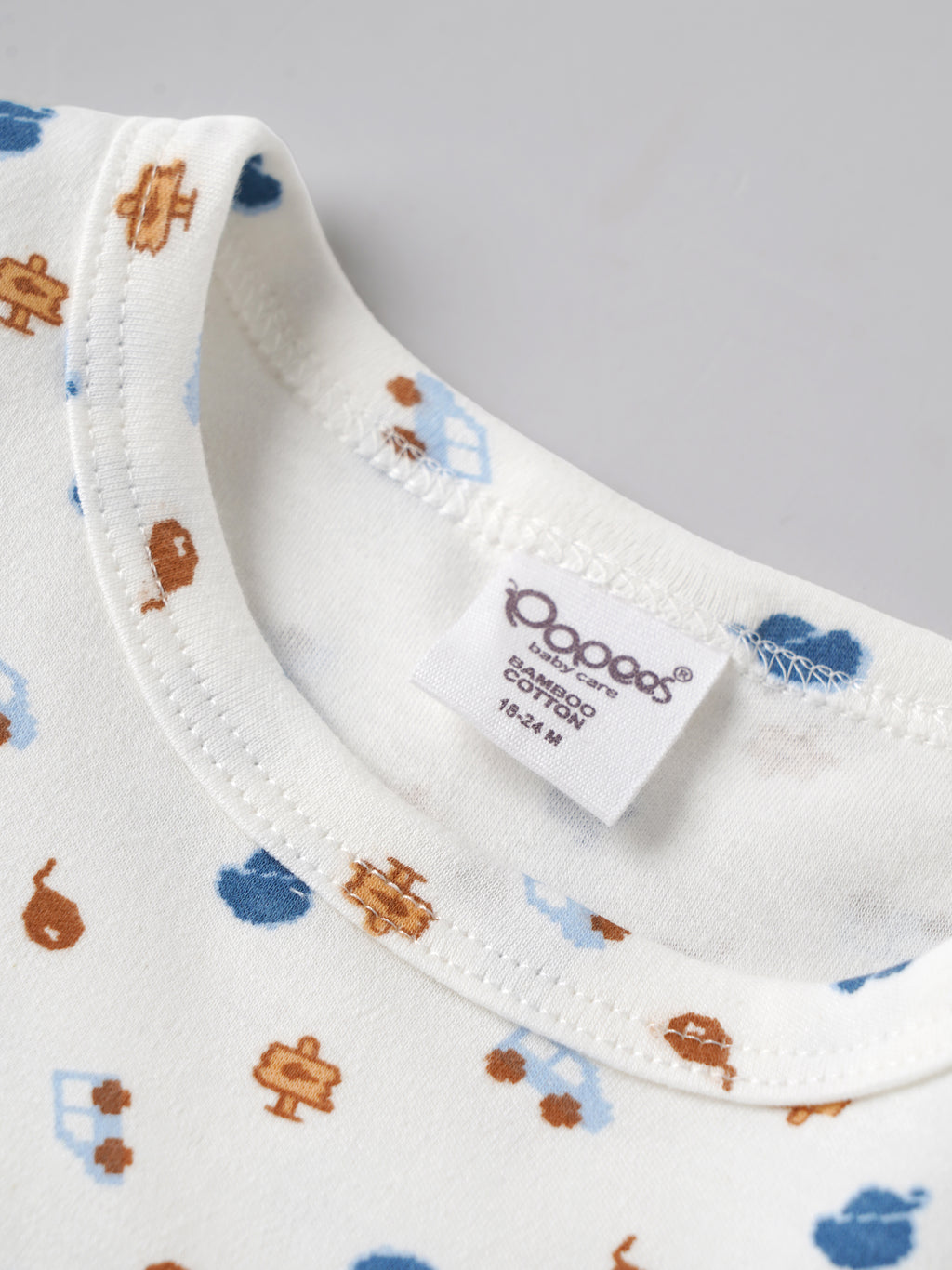 Popees Baby Boys Bamboo Cotton Printed T-Shirt | Soft & Breathable Full Sleeve Round Neck Tee | White Everyday Wear Top (3–24 Months)