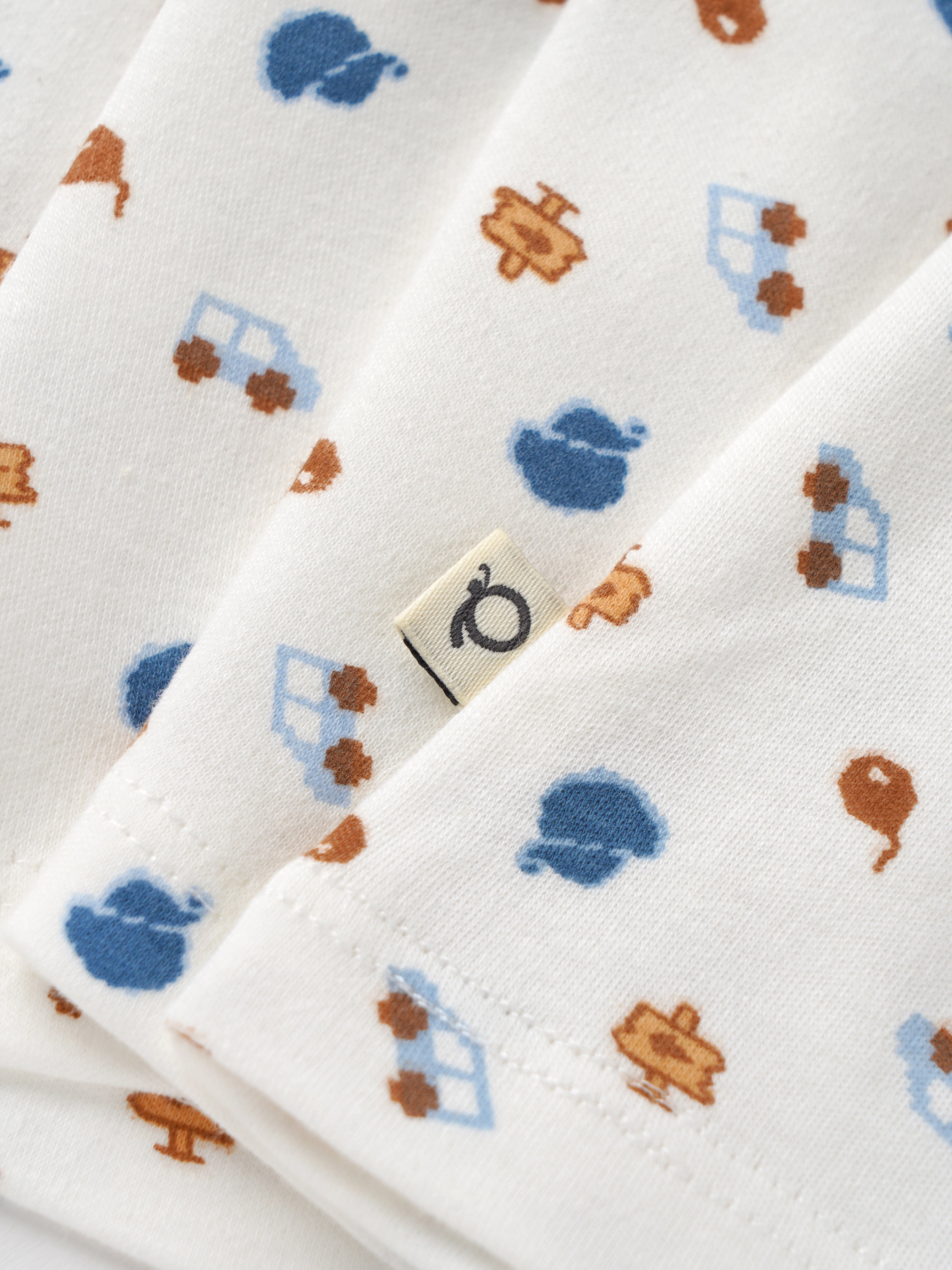 Popees Baby Boys Bamboo Cotton Printed T-Shirt | Soft & Breathable Full Sleeve Round Neck Tee | White Everyday Wear Top (3–24 Months)