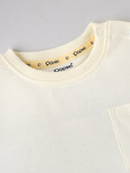 Popees Baby Boys Cotton T-Shirt with Pocket| Cream| 3-36 Months