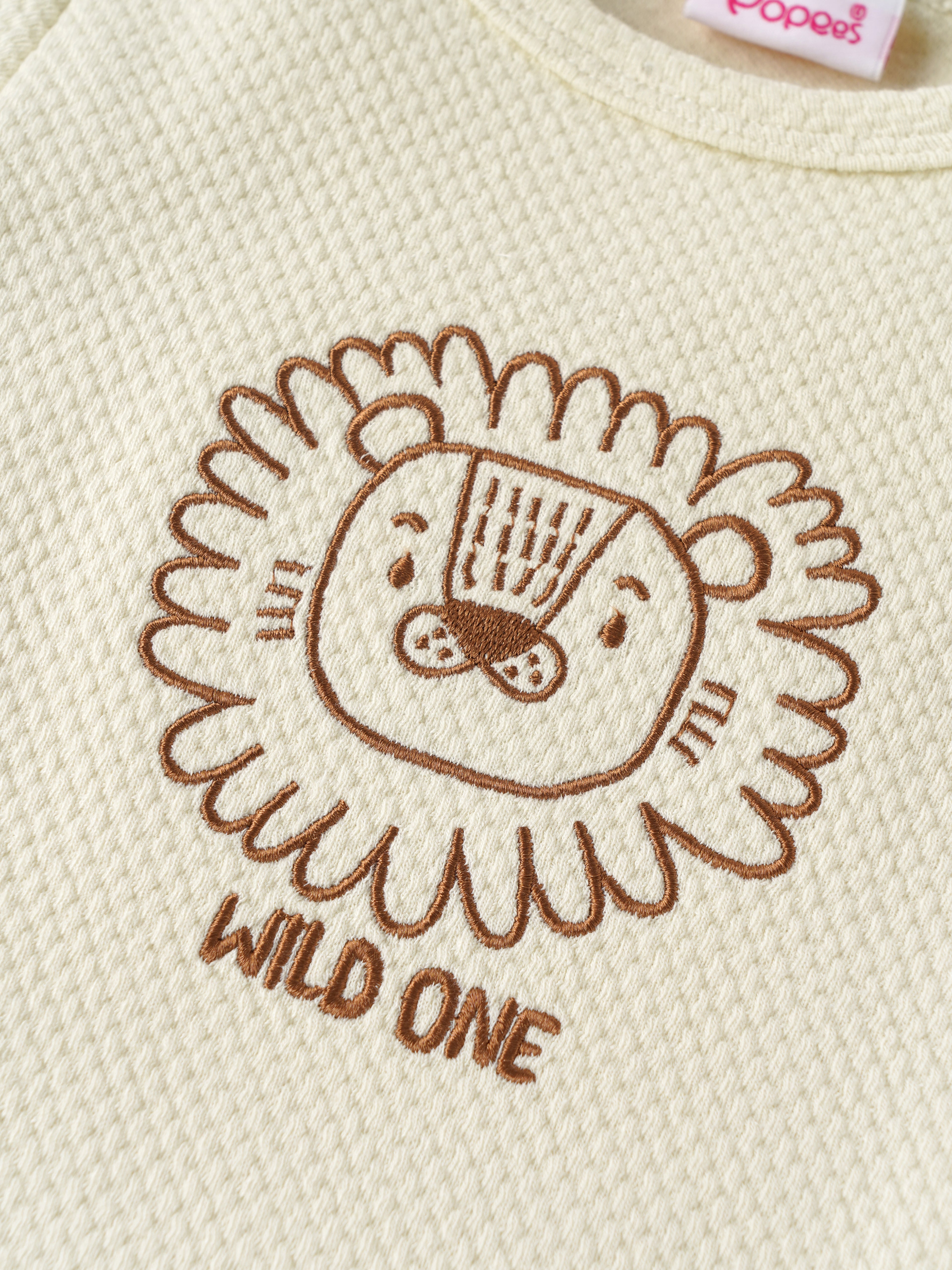 Popees Baby Boys Full Sleeve T-Shirt | Pristine Wild One Embroidery | 3-24 Months