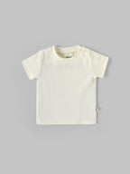Popees Baby Boys Rib Knit Cotton T-Shirt with Snap Button| 3–36 Months