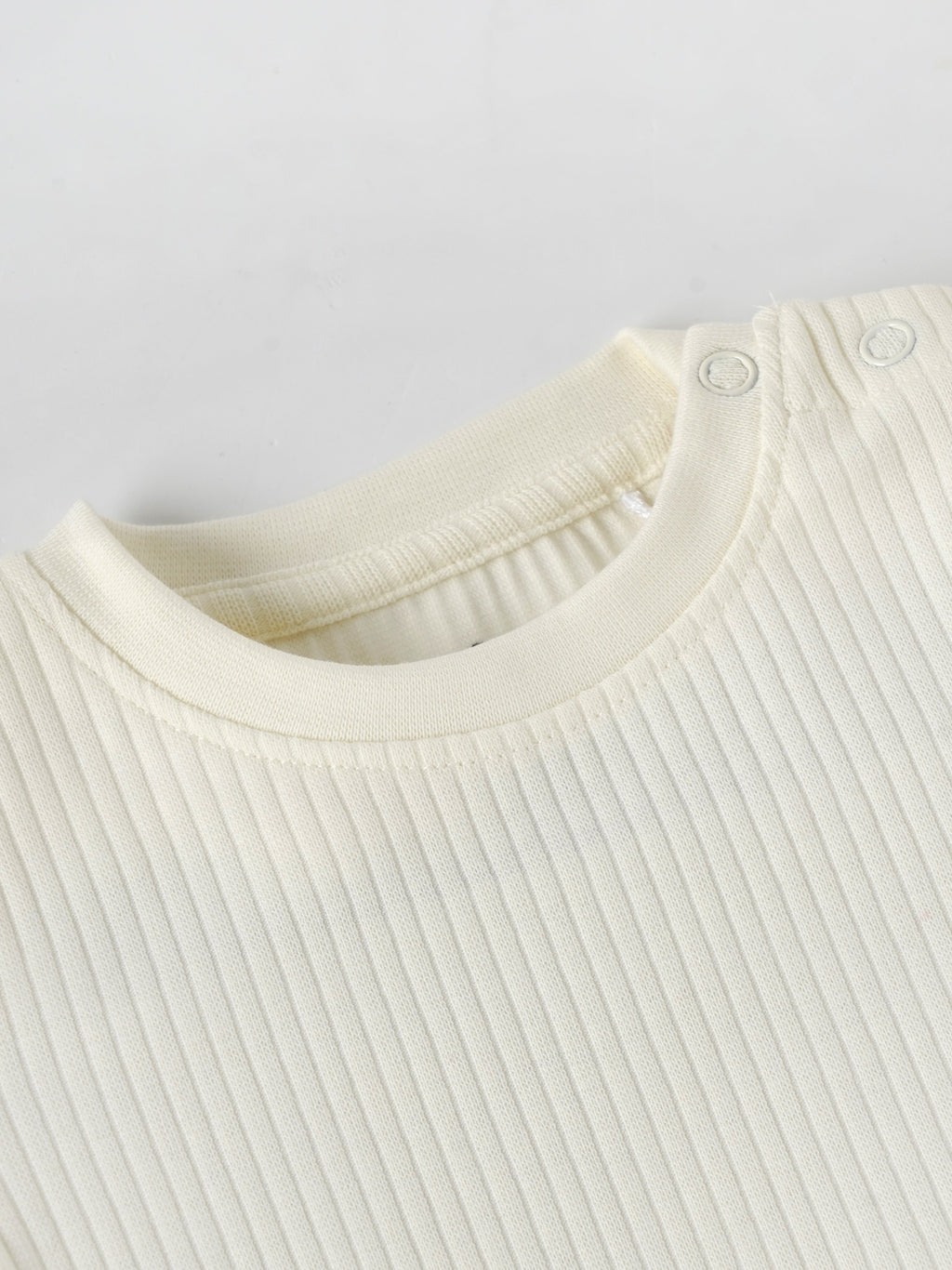 Popees Baby Boys Rib Knit Cotton T-Shirt with Snap Button| 3–36 Months