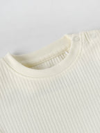 Popees Baby Boys Rib Knit Cotton T-Shirt with Snap Button| 3–36 Months
