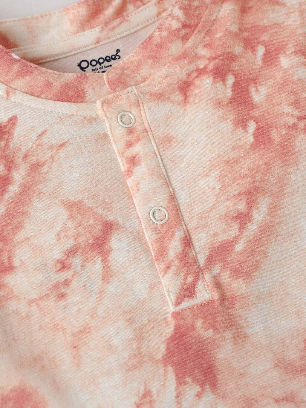 Popees Baby Boys Tie-Dye Cotton T-Shirt with Front Snap Buttons| 3–24 Months