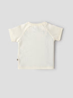 Popees Baby Boys Short Sleeve Off-White T-Shirt| 3-36 Months