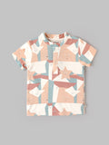 Popees Baby Printed Half Sleeve T-Shirt for Boys | Multicolour Geometric & Star Print T-Shirt | 3-24 Months