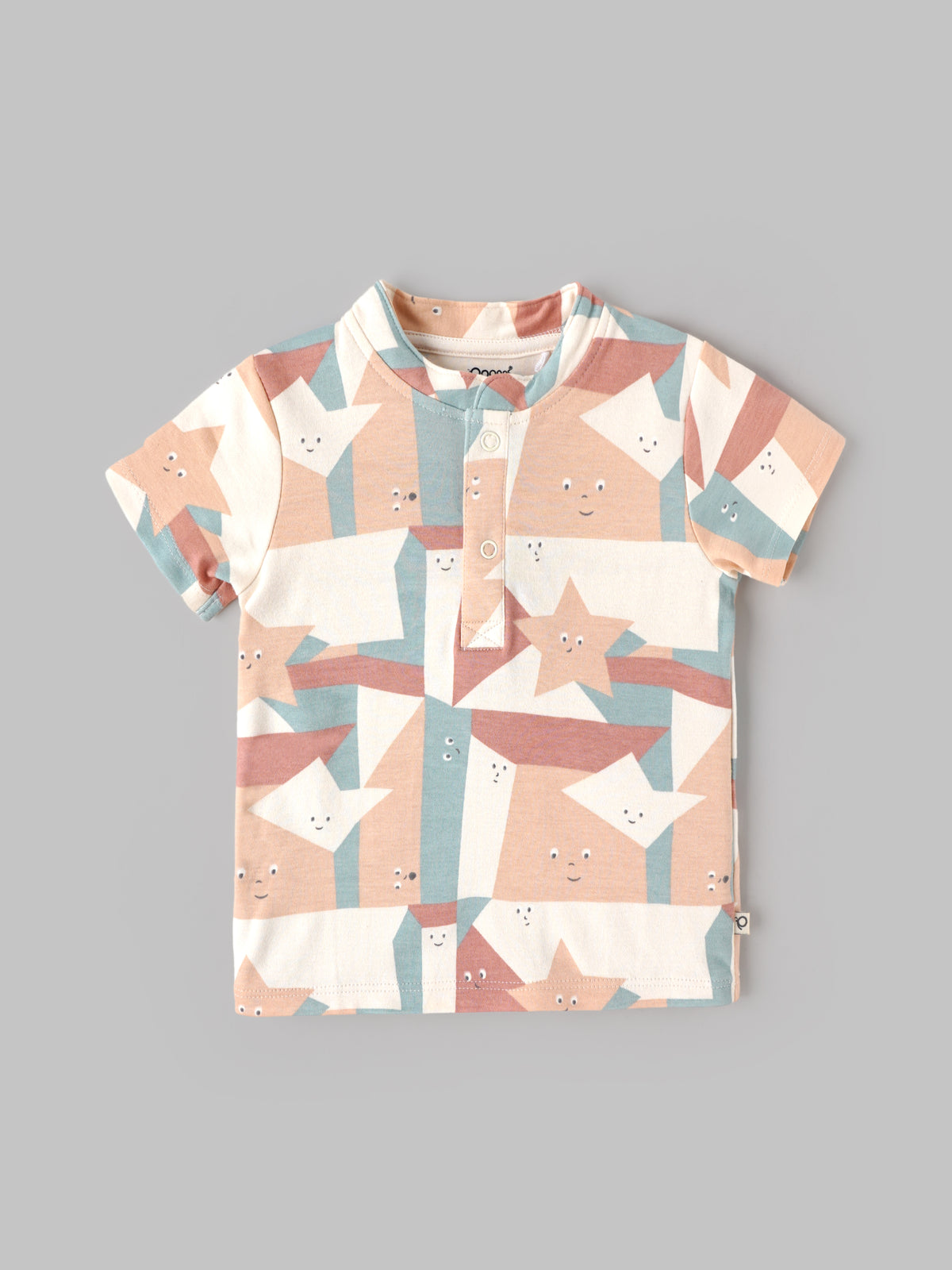 Popees Baby Printed Half Sleeve T-Shirt for Boys | Multicolour Geometric & Star Print T-Shirt | 3-24 Months