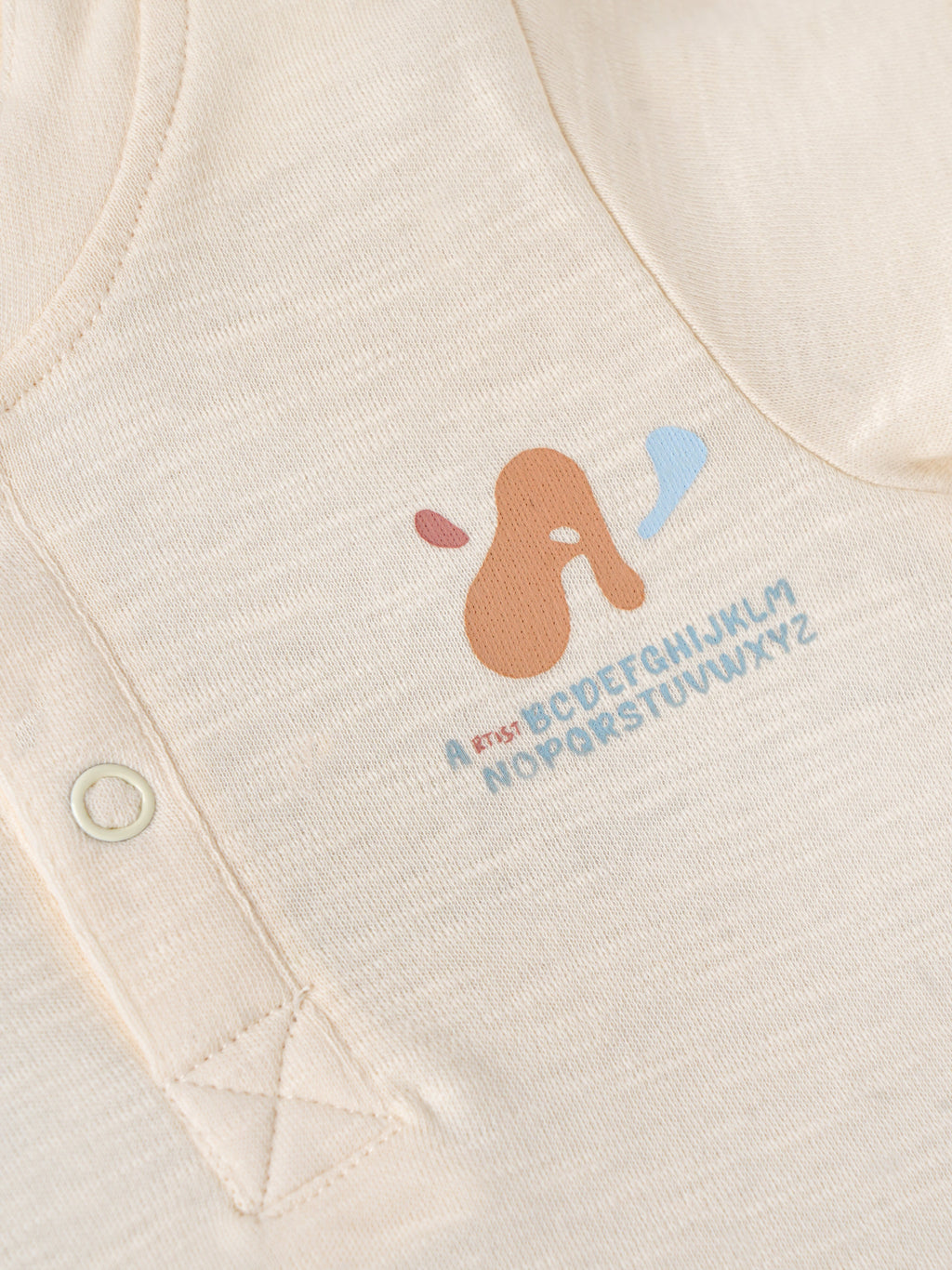 Popees Baby Boys Henley Cotton T-Shirt| Cream| 3-36 Months