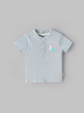 Popees Baby Boys Henley Cotton T-Shirt| Light Blue| 3-36 Months