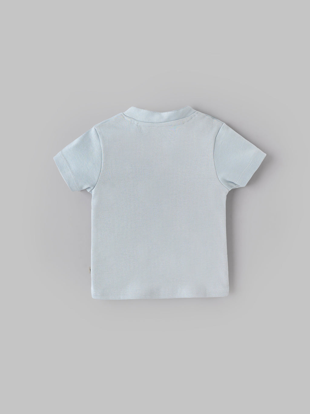 Popees Baby Boys Henley Cotton T-Shirt| Light Blue| 3-36 Months