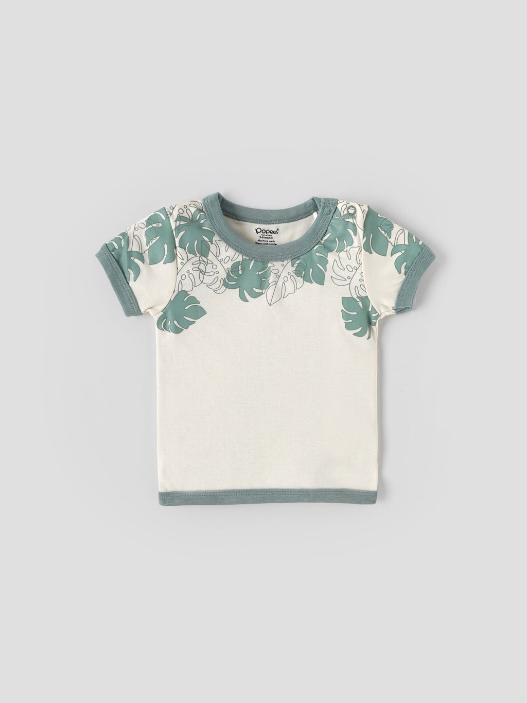 Popees Baby Boys Cotton T-Shirt & Shorts Set Leaf Print| 3–36 Months