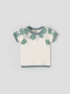 Popees Baby Boys Cotton T-Shirt & Shorts Set Leaf Print| 3–36 Months