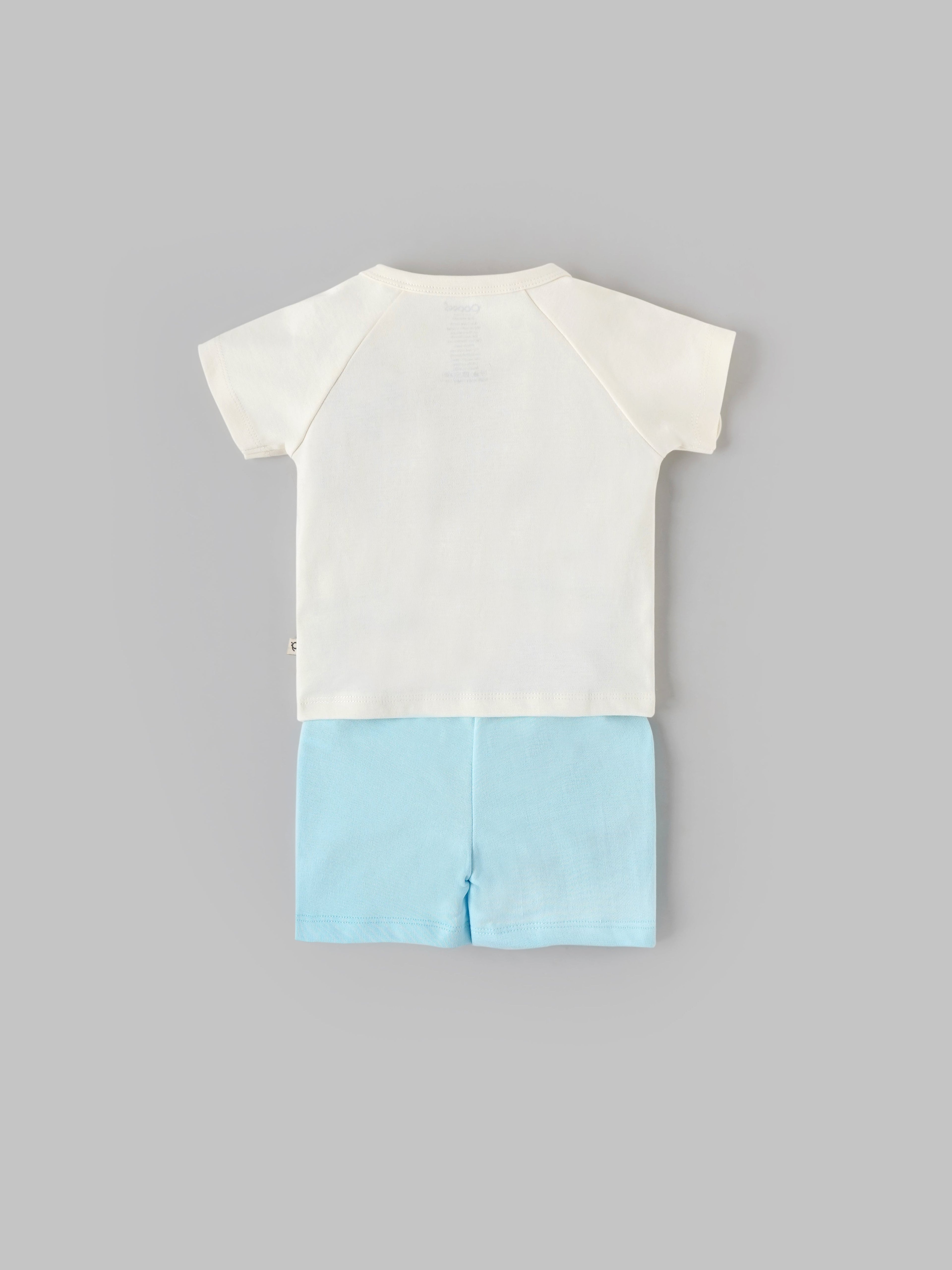 Popees Stylish Lightweight Summer Wear Printed T-Shirt and Shorts Set(3–24 Months)for Baby Boys