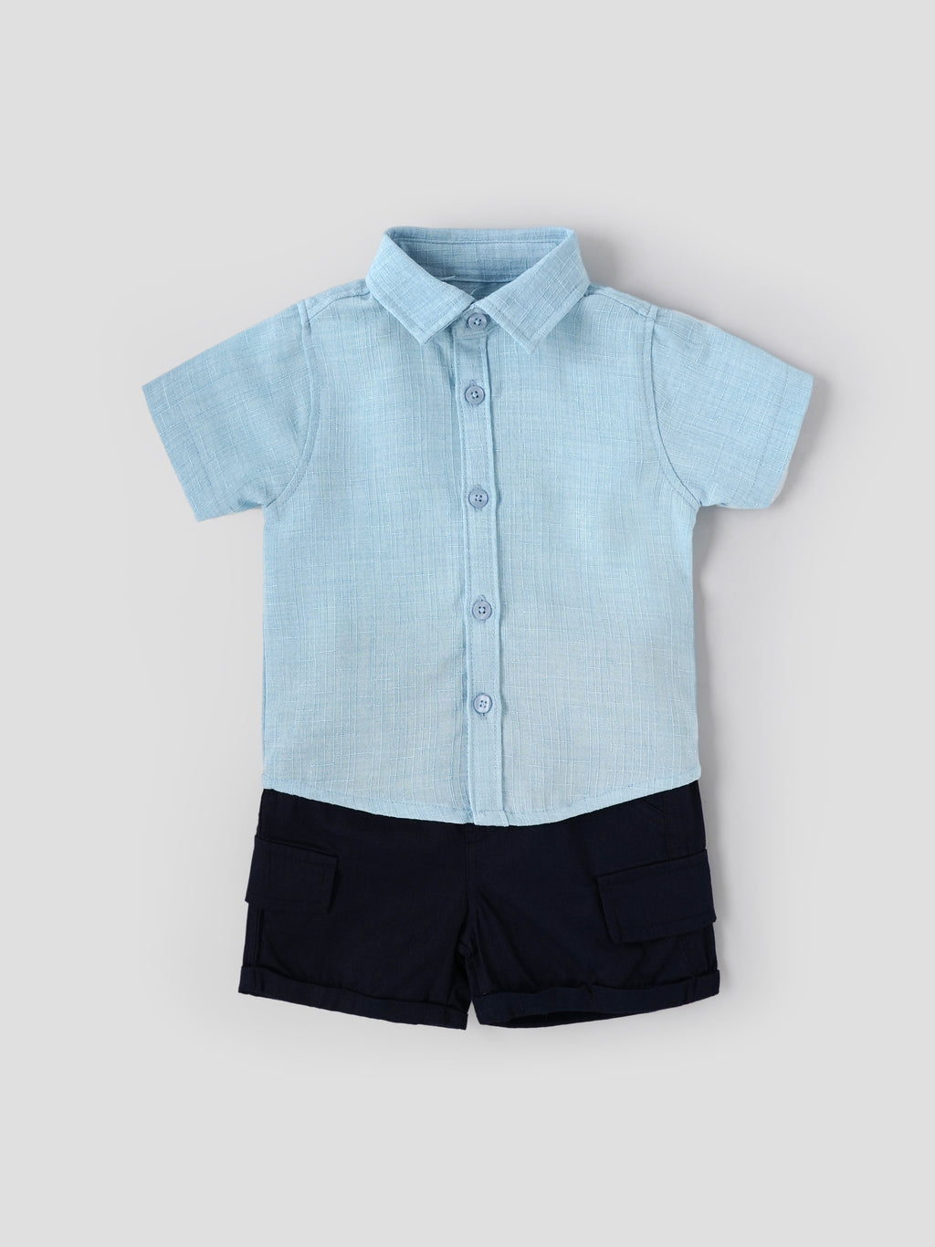 Popees Baby Boys Shirt & Cargo Shorts Set| 3 Months – 18 Months