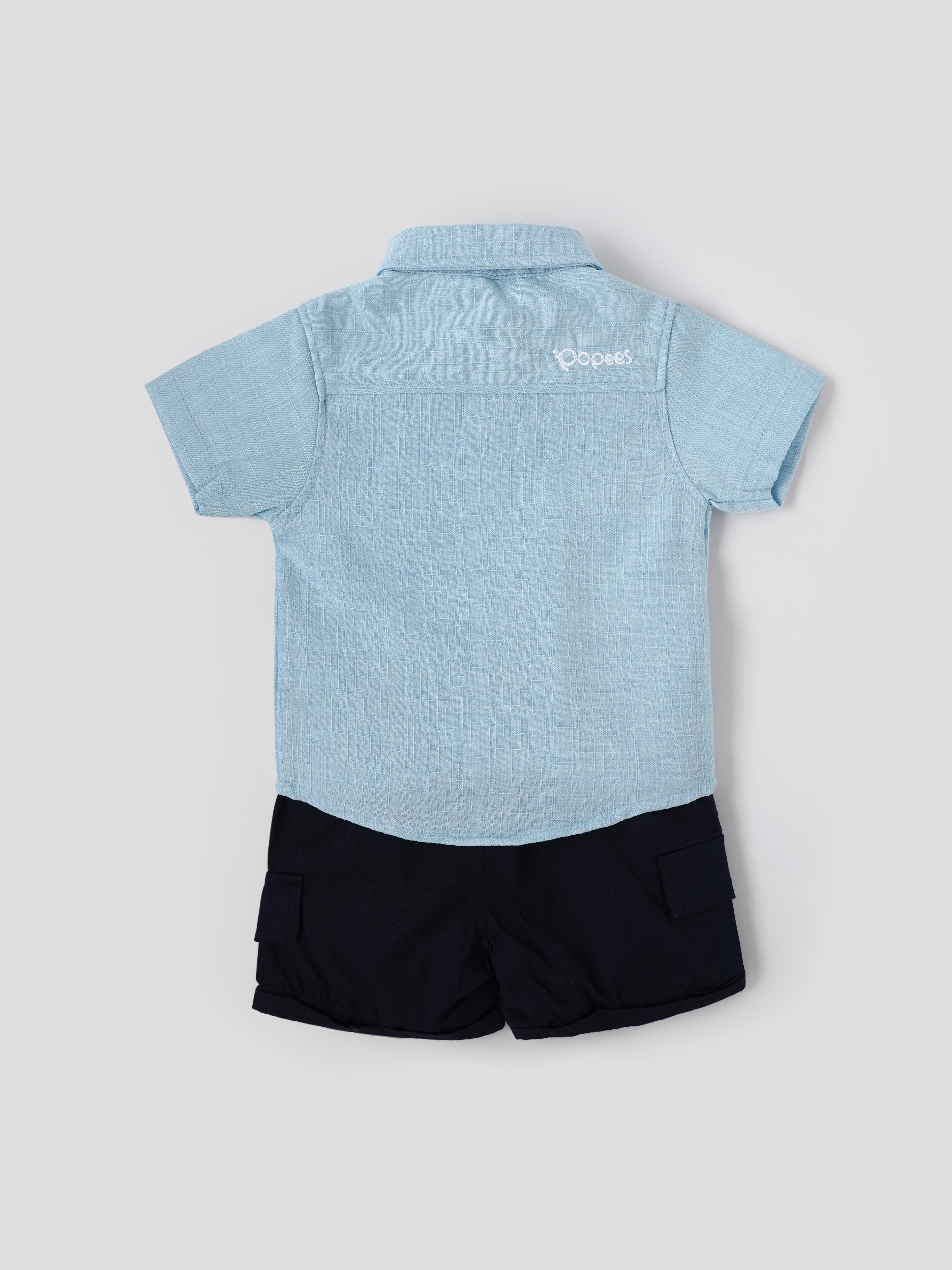 Popees Baby Boys Shirt & Cargo Shorts Set| 3 Months – 18 Months
