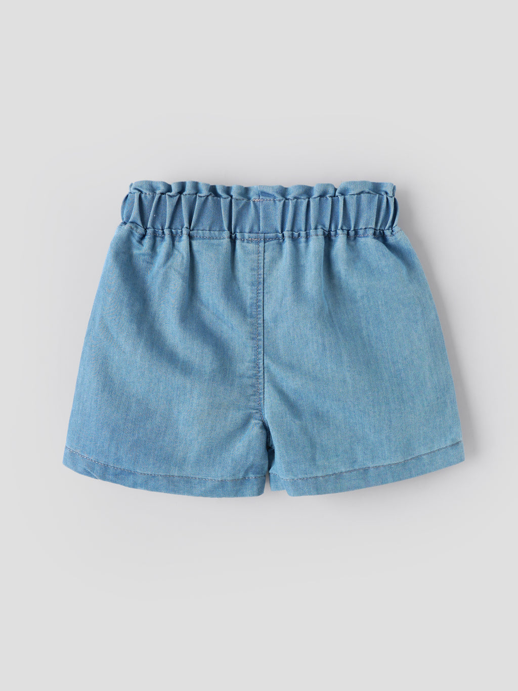 Popees Baby Girls Denim Shorts | Soft Lightweight Elastic Waist Casual Shorts | Ligh Blue | 3-24 Months