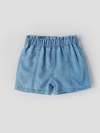 Popees Baby Girls Denim Shorts | Soft Lightweight Elastic Waist Casual Shorts | Ligh Blue | 3-24 Months