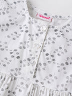 Popees Baby Girls Cotton Dress with Flutter Sleeves| White| 3-36 Months