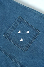Popees Baby Girls Denim Sleeveless Dress with Heart Pockets |Soft Cotton Denim Outfit (3–36 Months)