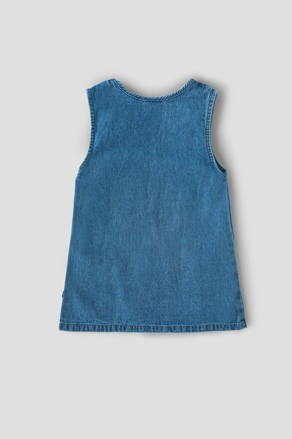 Popees Baby Girls Denim Sleeveless Dress with Heart Pockets |Soft Cotton Denim Outfit (3–36 Months)