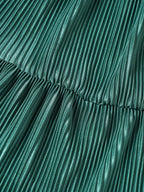 Popees Baby Girls Teal Green Pleated Full Sleeve Party Dress| 3 Months–36 Months