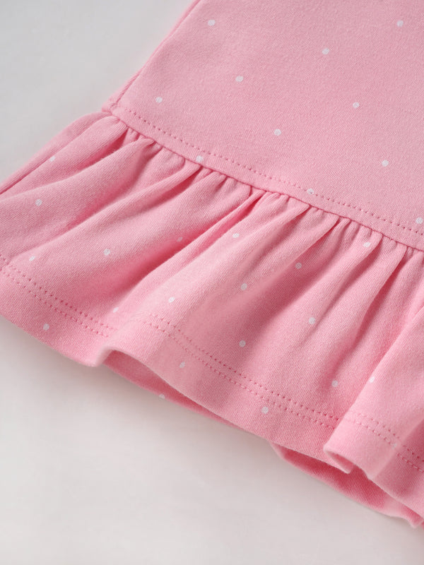 Popees Girls Half-Sleeve Back Open Dress (3-24 Months) Made of Organic Bamboo Cotton Fabric