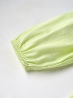 Popees Baby Girls Ruffle Sleeve Cotton Dress| Light Green| 6 - 24 Months