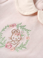 Popees Baby Girls Pink Embroidered Dress with Tulle Frills| 3-24 Months