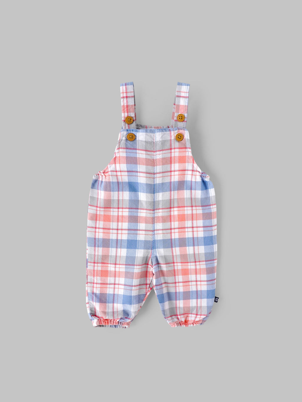 Popees Baby Girls Checked Dungaree Set with Full Sleeve Top| 3M–24M