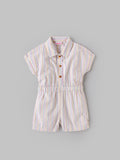 Popees Baby Girls Collared Cotton Jumpsuit| Multi-Color| 3-36 months