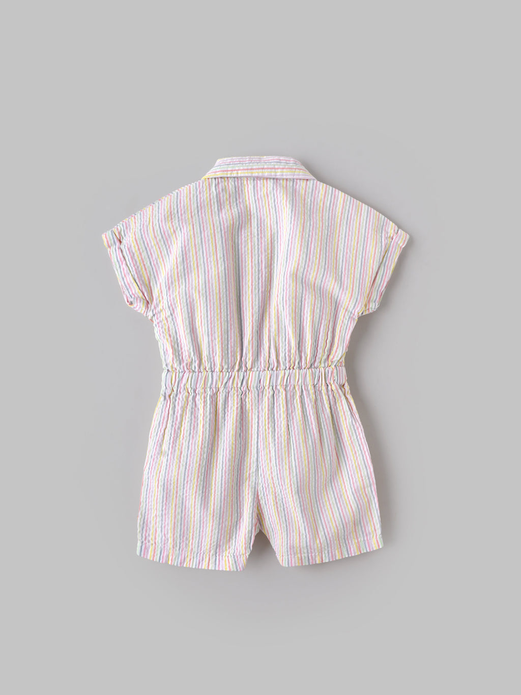 Popees Baby Girls Collared Cotton Jumpsuit| Multi-Color| 3-36 months