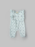 Popees Baby Girls Mint Green Floral Print Cotton Muslin Jumpsuit| 3–24 Months