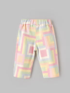 Popees Baby Girls Multicolour Geometric Print Pants with Elasticated Waistband | 3-36 Months