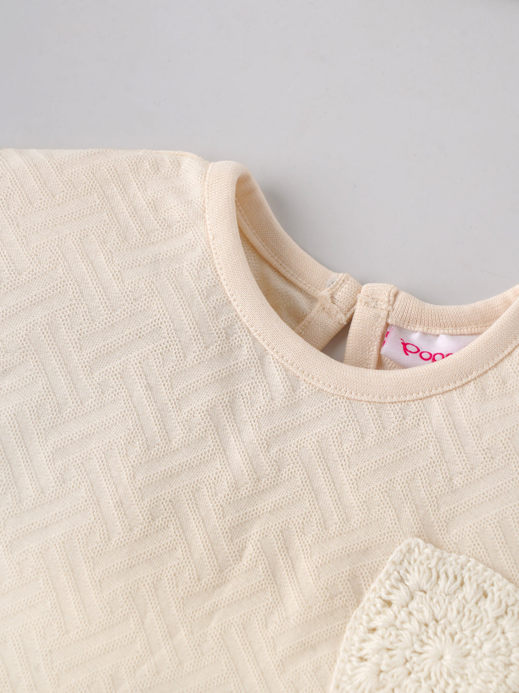 Popees Baby Girls Short Sleeve Cotton Co-ord Set| Cream| 3-24 Months